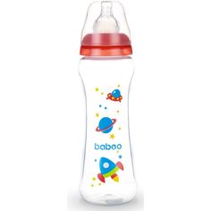 Бутылочка Baboo с узкой силиконовой соской Space полипропилен, 330 мл