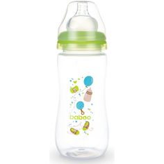 Бутылочка Baboo с широкой силиконовой соской Baby Shower полипропилен, 330 мл
