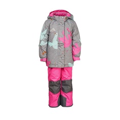 Комплект куртка/полукомбинезон Oldos, цвет: серый/розовый