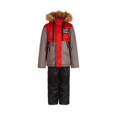 Комплект куртка/полукомбинезон Oldos, цвет: красный/серый