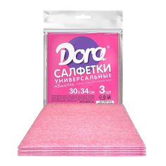 Набор салфеток Dora для сухой и влажной уборки, 30 х 34 см, 3 шт