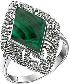 Серебряные кольца Кольца Марказит HR594-malahit-mr