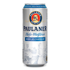 Пиво светлое безалкогольное Paulaner Hefe-Weissbier Non-Alcoholic нефильтрованное 0,5 л