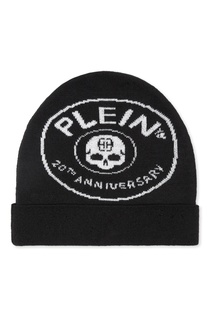 Черная шапка с круглой эмблемой Philipp Plein Kids