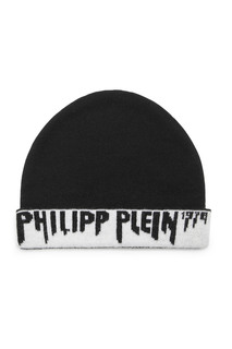 Черная шапка с логотипом Philipp Plein Kids
