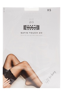 Бежевые чулки с ажурной вставкой Wolford