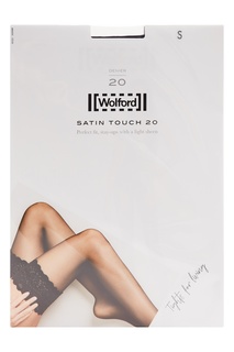 Черные чулки с ажурной вставкой Wolford
