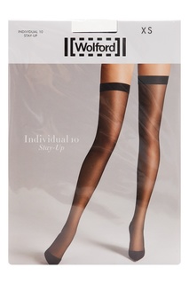 Черные чулки с гладкой резинкой Wolford