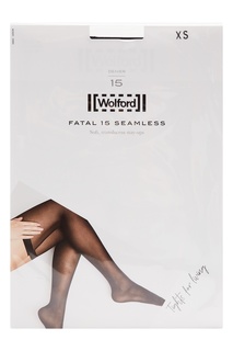 Бесшовные черные чулки Wolford