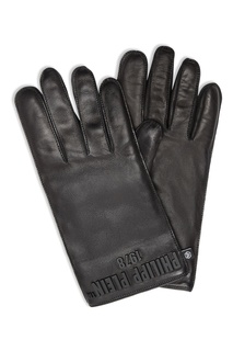Черные перчатки с логотипом Philipp Plein