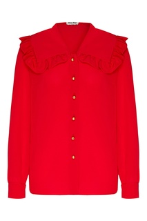 Красная блуза с воротником оверсайз Miu Miu