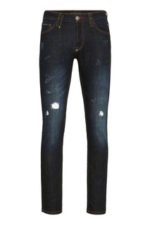 Темно-синие джинсы из эластичного денима Philipp Plein