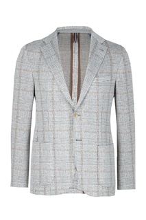 Однобортный серый блейзер в клетку Strellson