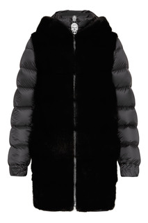 Черная комбинированная куртка Philipp Plein