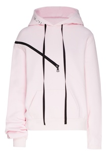 Розовое худи с асимметричным разрезом на молнии Unravel Project