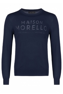Синий пуловер с логотипом Frankie Morello