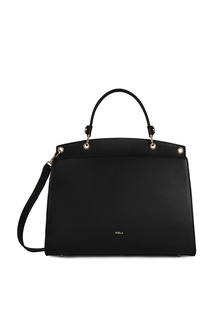 Черная сумка Adele Top Handle из тисненой кожи Furla