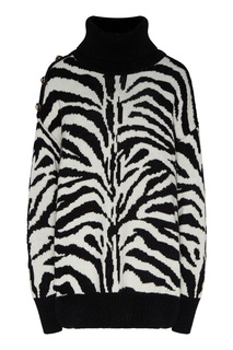 Черно-белый свитер с зебровыми узорами Maison Bohemique