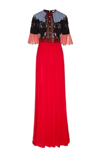 Платье макси с кружевом и пайетками Gucci