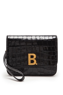 Сумка из черной фактурной кожи с монограммой B Balenciaga