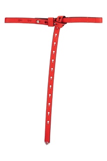 Узкий красный ремень с монограммой F Fendi