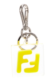 Прозрачный брелок с желтым логотипом FF Fendi