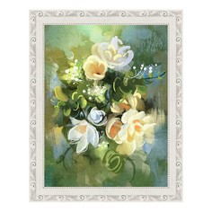 Картина (40х50 см) Зеленый букет с белыми цветами BE-103-423 Ekoramka