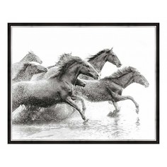 Картина (50х40 см) Кони бегущие по воде BE-103-317 Ekoramka