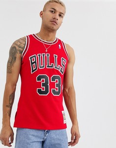 Красная трикотажная майка Mitchell & Ness Chicago Bulls Scottie Pippen Swingman