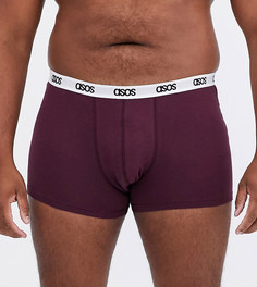 Бордовые новогодние боксеры-брифы с принтом сзади ASOS DESIGN Plus