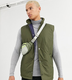 Дутый жилет хаки ASOS DESIGN Tall