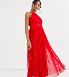 Платье миди из красного тюля с атласной отделкой Anaya With Love