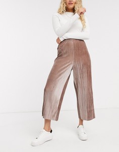 Бархатные плиссированные брюки-кюлоты ASOS DESIGN