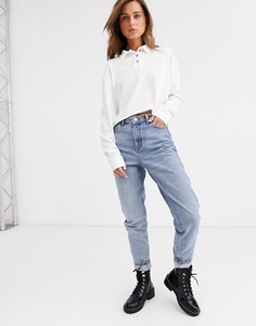 Белое укороченное поло Topshop