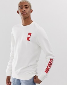 Джемпер с круглым вырезом и принтом на рукаве Scotch and Soda