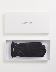 Кожаные перчатки в подарочной упаковке Calvin Klein