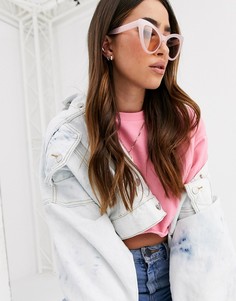 Розовые массивные солнцезащитные очки "кошачий глаз" ASOS DESIGN
