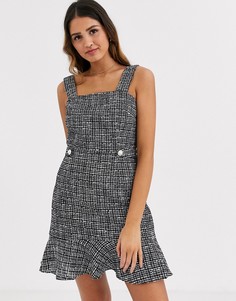 Сарафан из букле в клетку с оборкой на подоле Miss Selfridge