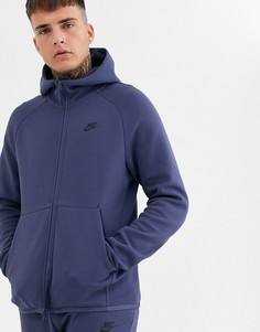 Худи фиолетового цвета на молнии Nike Tech