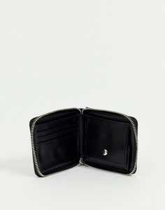 Черный кошелек из искусственной кожи на молнии с цепочкой ASOS DESIGN