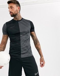 Черно-серая футболка с принтом Nike Football academy