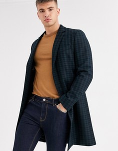 Пальто в темно-синюю и зеленую клетку PS Paul Smith