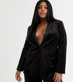 Бархатный пиджак ASOS DESIGN Curve