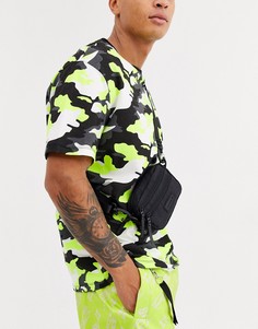 Черная сумка через плечо с двойной молнией Consigned