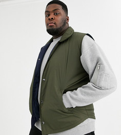Дутый жилет цвета хаки ASOS DESIGN Plus
