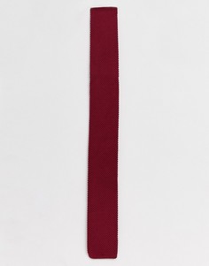Бордовый трикотажный галстук Twisted Tailor