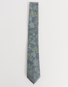 Серый жаккардовый галстук с цветочным рисунком Twisted Tailor