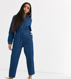 Синий легкий джинсовый комбинезон ASOS DESIGN Petite