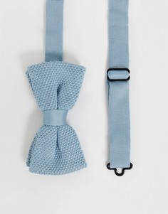 Голубой трикотажный галстук-бабочка Twisted Tailor