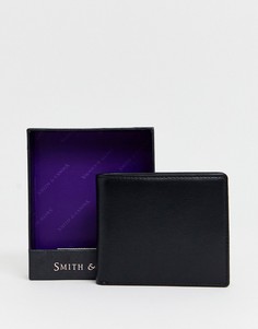 Кожаный бумажник с оранжевой подкладкой Smith & Canova